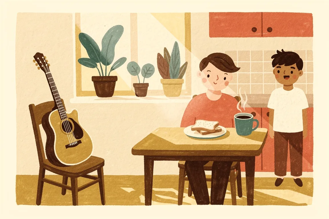 A custom acoustic song that sounds like it was played in your kitchen