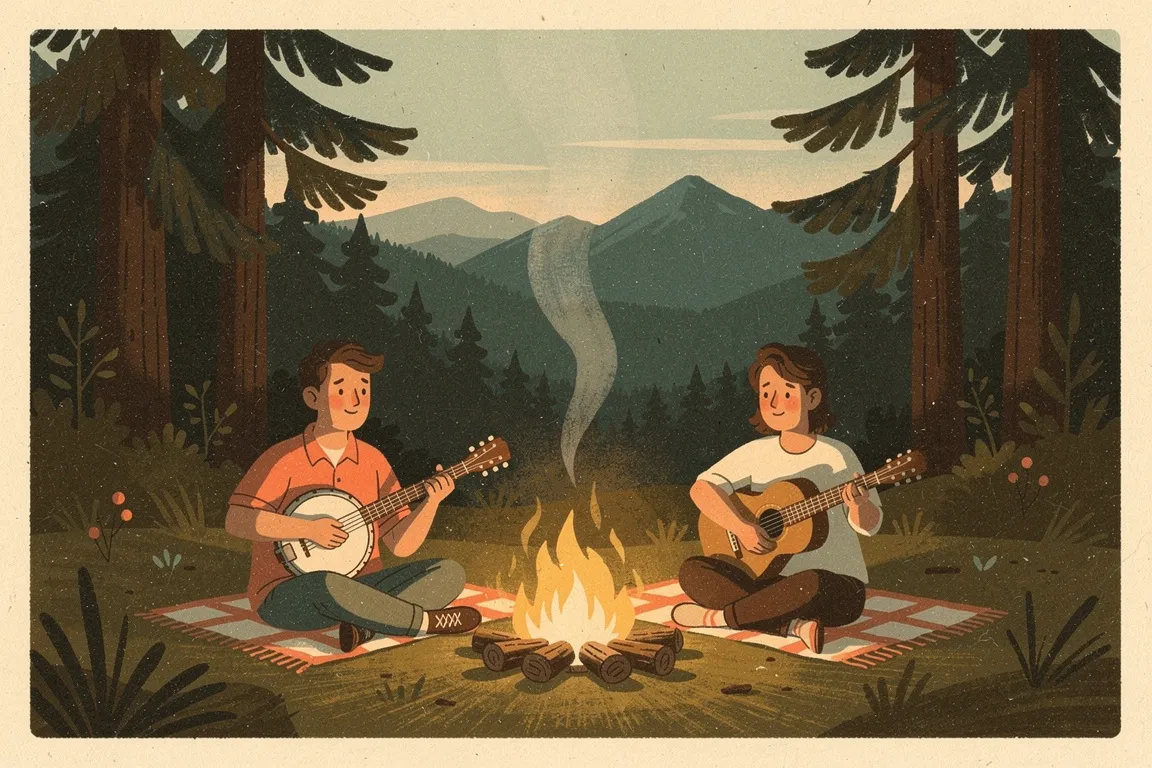A custom folk song, fingerpicked and airy, about one person
