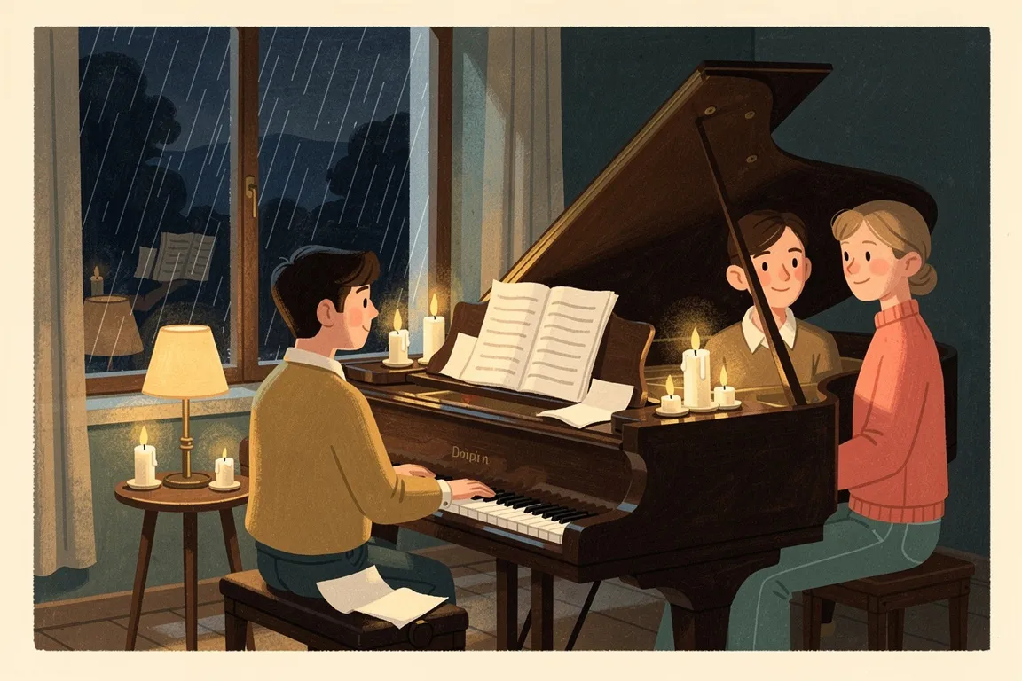 A custom piano ballad that builds to their name